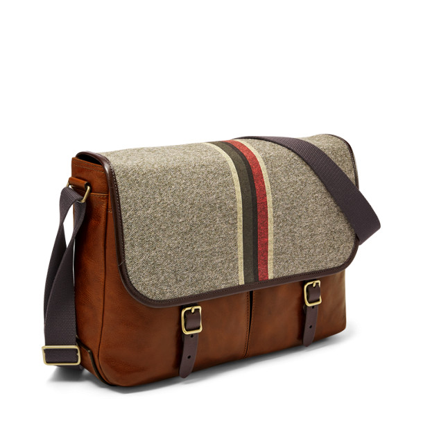 fossil buckner messenger cognac