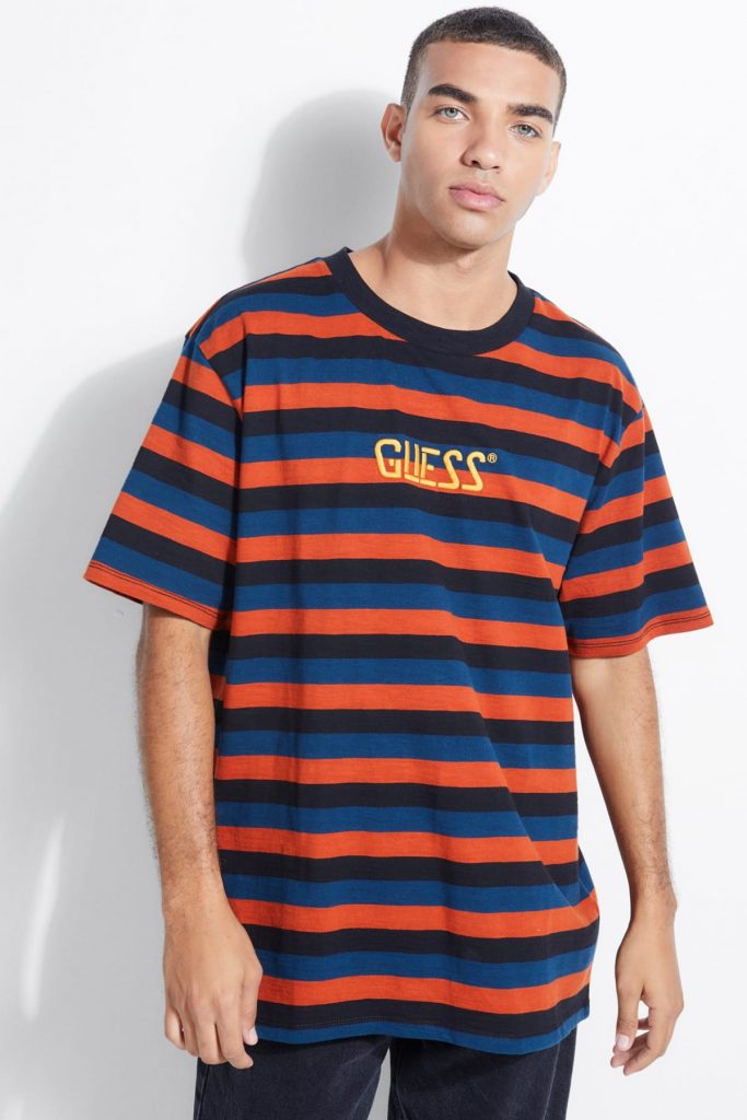 Price Comparison: GUESS Originals Striped Logo Tee | Buyandship MY ...