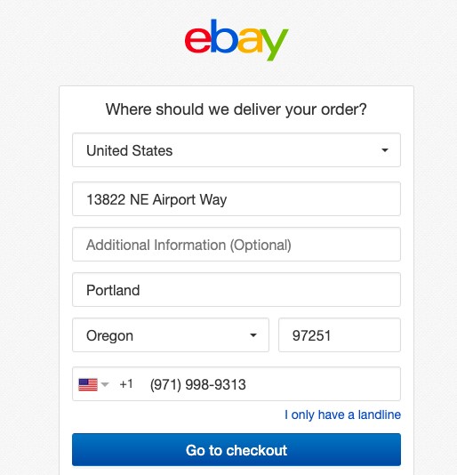 eBay Shopping Guide 10- fill in Buyandship's US warehouse address on eBay to buy