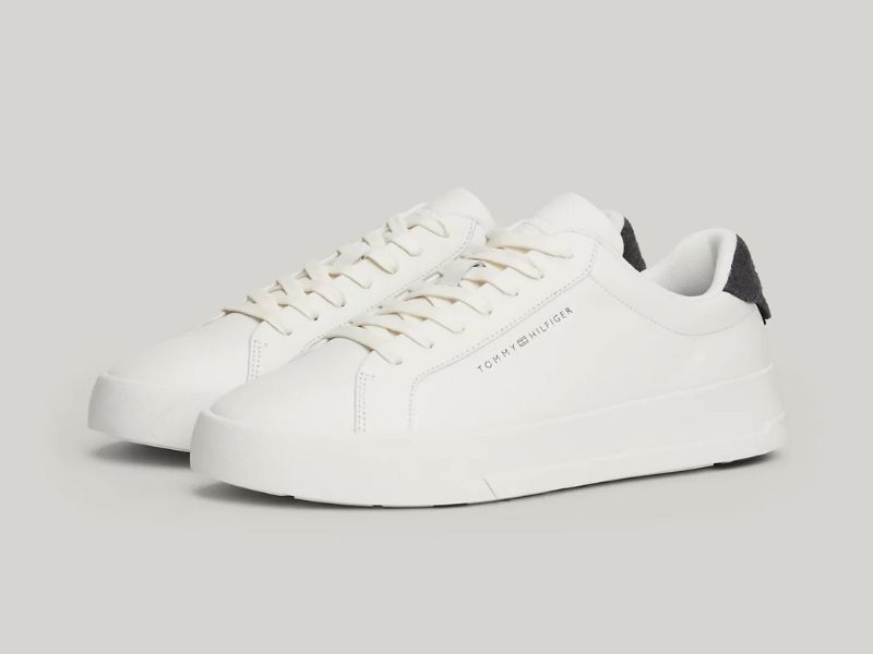 Tommy Hilfiger Contrast Heel Leather Court Sneaker