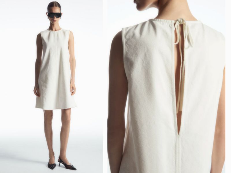 COS PANELED DENIM SHIFT DRESS