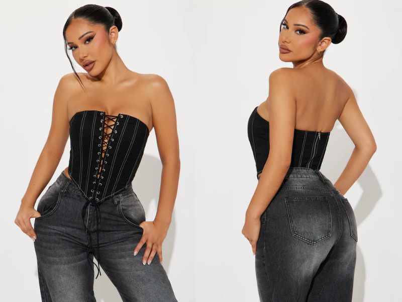 No Way Out Corset Top - Black