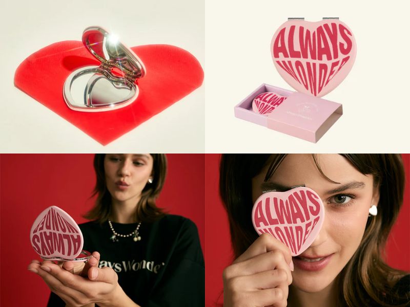 AlwaysWonder 'Roll with Love' Pink Mirror